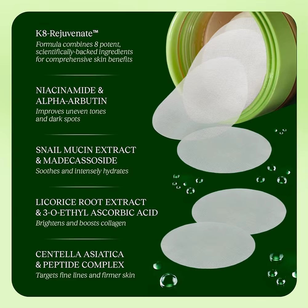 100PAD Centella Asiatica Pads for Moisturizing Repair Damaged Skin anti Acne Improve Fine Lines Even Skin Tone Smooth Face Care