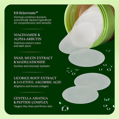 100PAD Centella Asiatica Pads for Moisturizing Repair Damaged Skin anti Acne Improve Fine Lines Even Skin Tone Smooth Face Care
